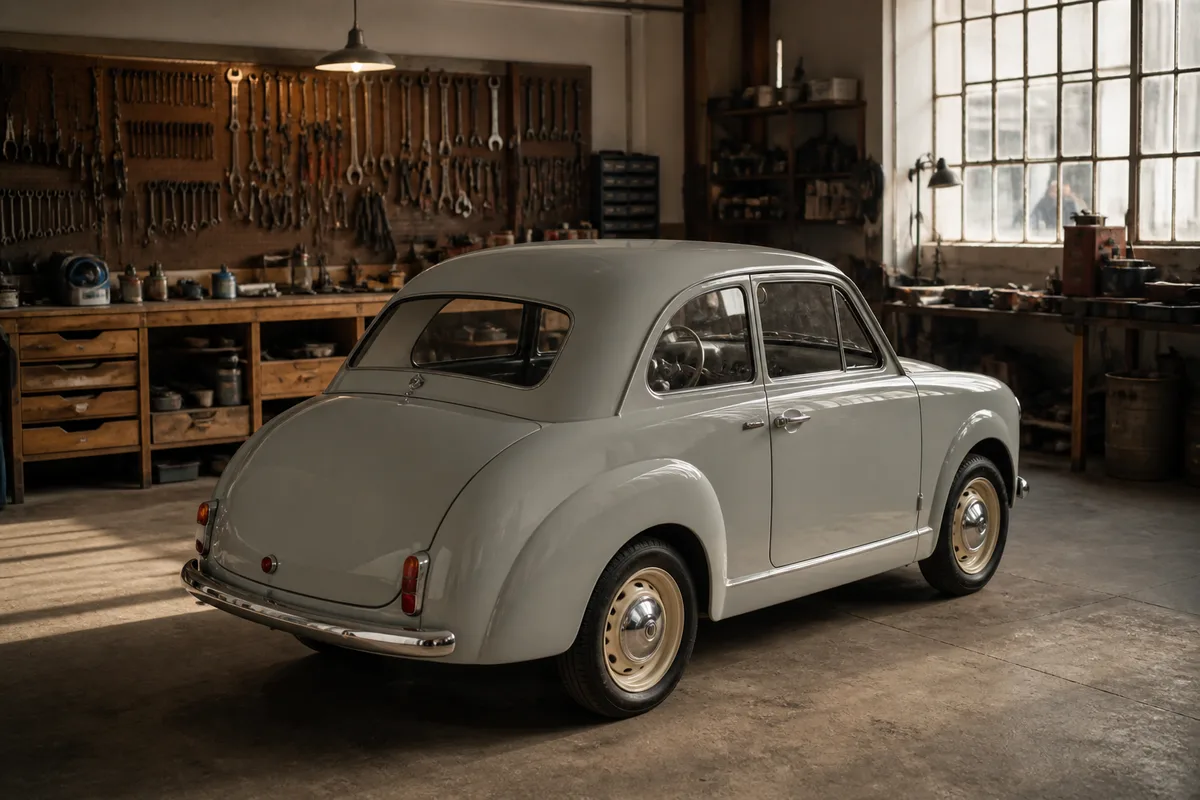 Calandre chromée et optique avant d'une Mini classique en gros plan