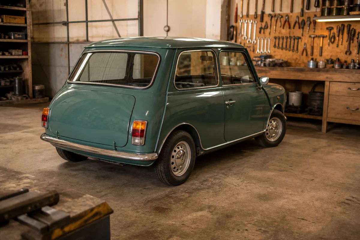 Roue de Mini classique de petit diamètre montée sur la voiture